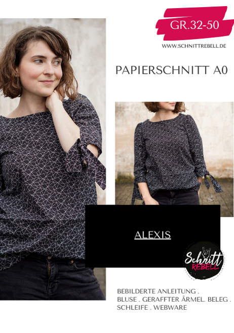 Schnittrebell Alexis Bluse Papierschnitt Gr. 32-50 mit Puffärmel