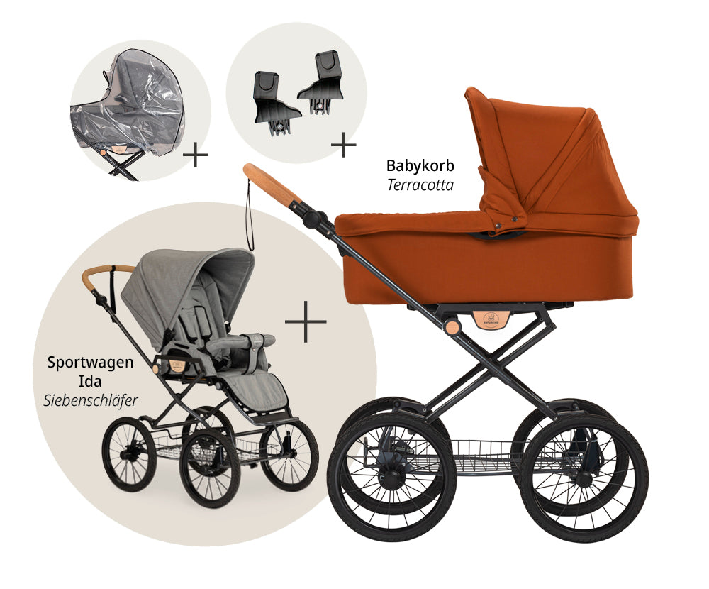 Naturkind Ida Kinderwagen Set Siebenschläfer/Panther Sale