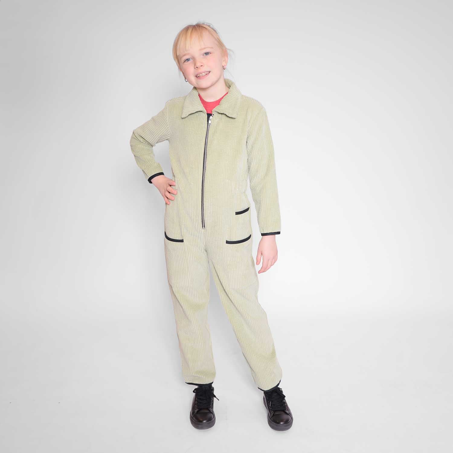 Infantium Victoria Velvet Green Jumpsuit Kinder-Overall Grün Cord