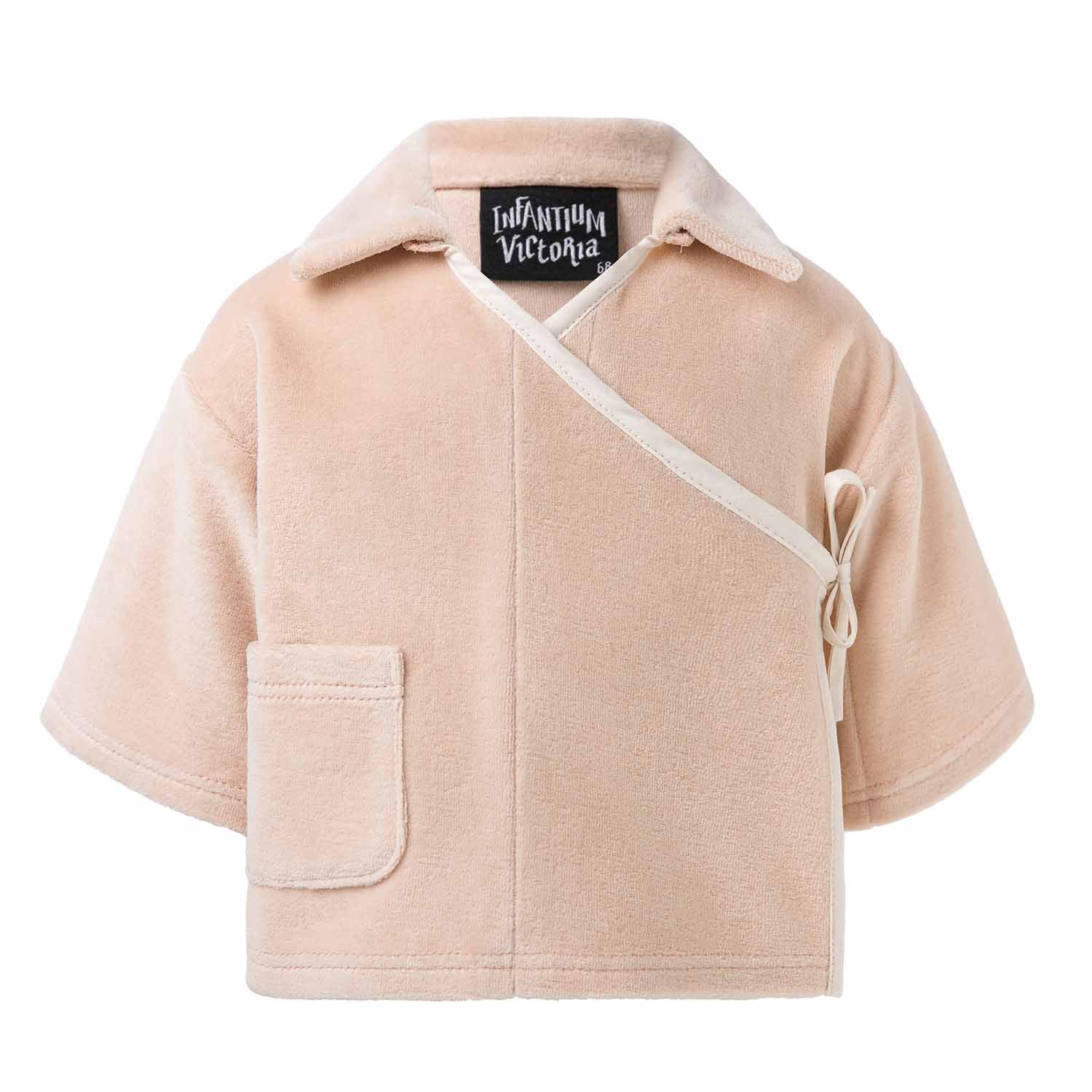 Infantium Victoria Kimono Baby Jacke Beige Baumwollsamt