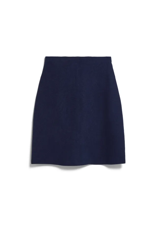 marlowe nature Compact Knit Skirt Rock tinted navy Bio-Baumwolle