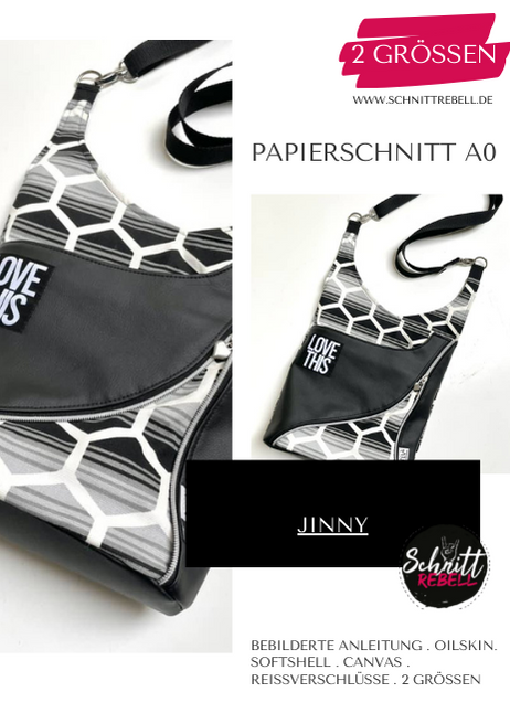 Schnittrebell Jinny Tasche Papierschnitt 2 Größen Reißverschluss