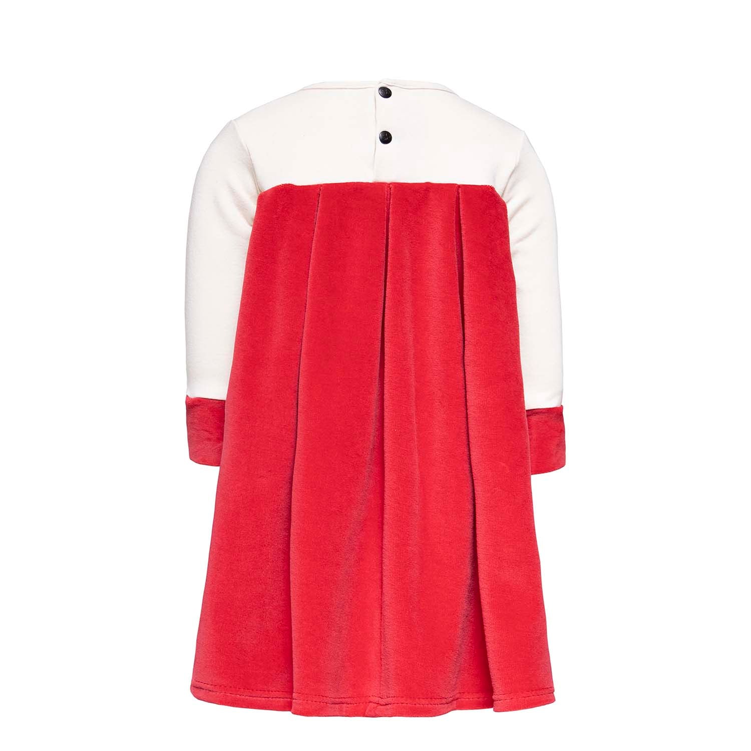Infantium Victoria Baby Kleid Weiß Rot Samt Baumwolle
