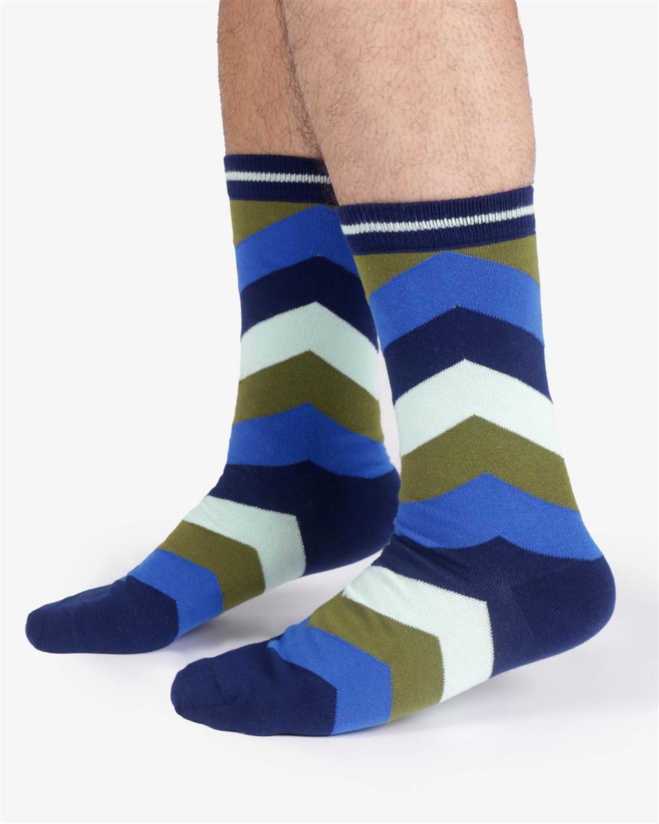 marlowe nature Zig Zag Stripe Socken midnight blue Bambus