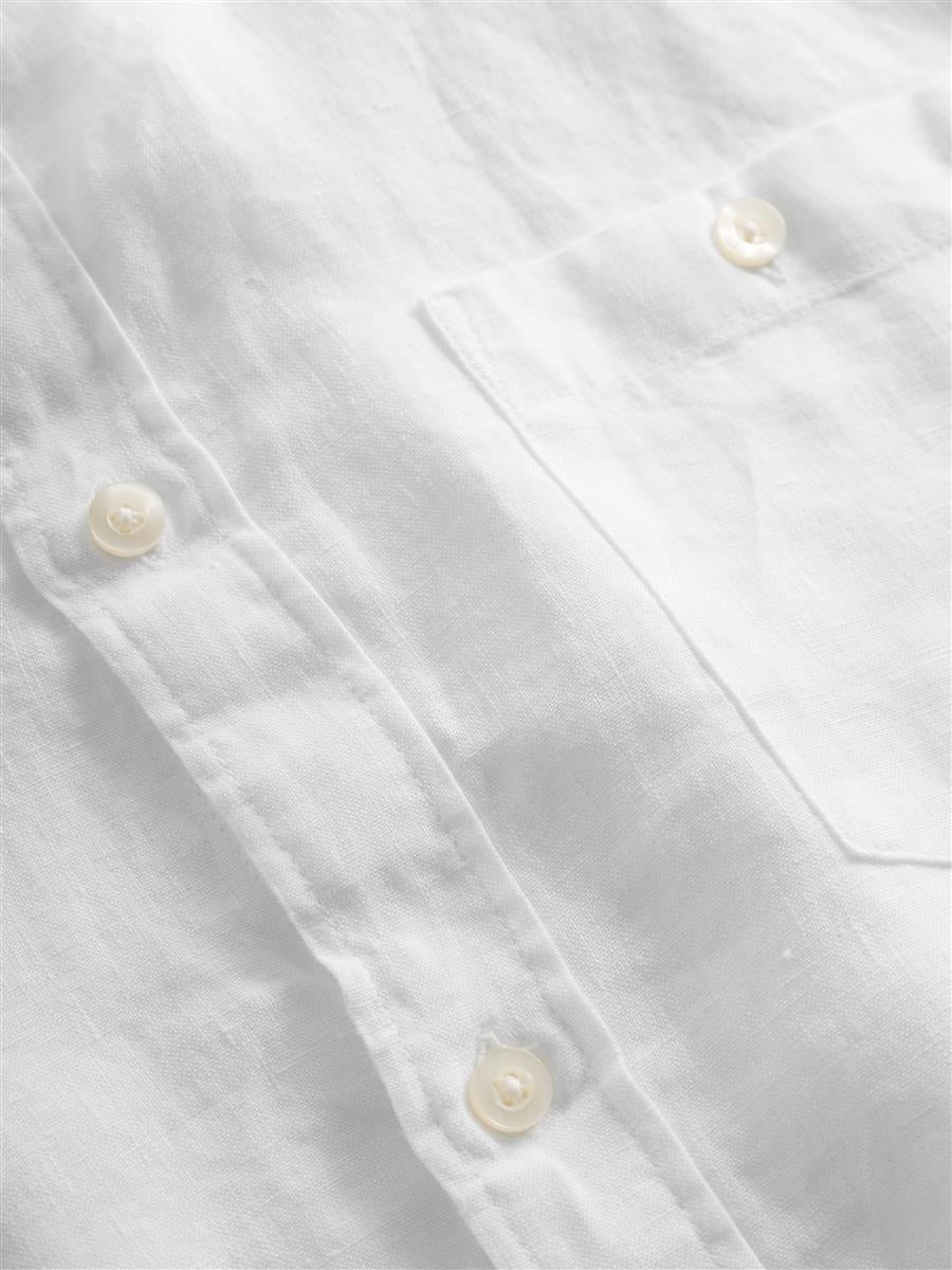 marlowe nature Custom Fit Linen Shirt bright white Leinen