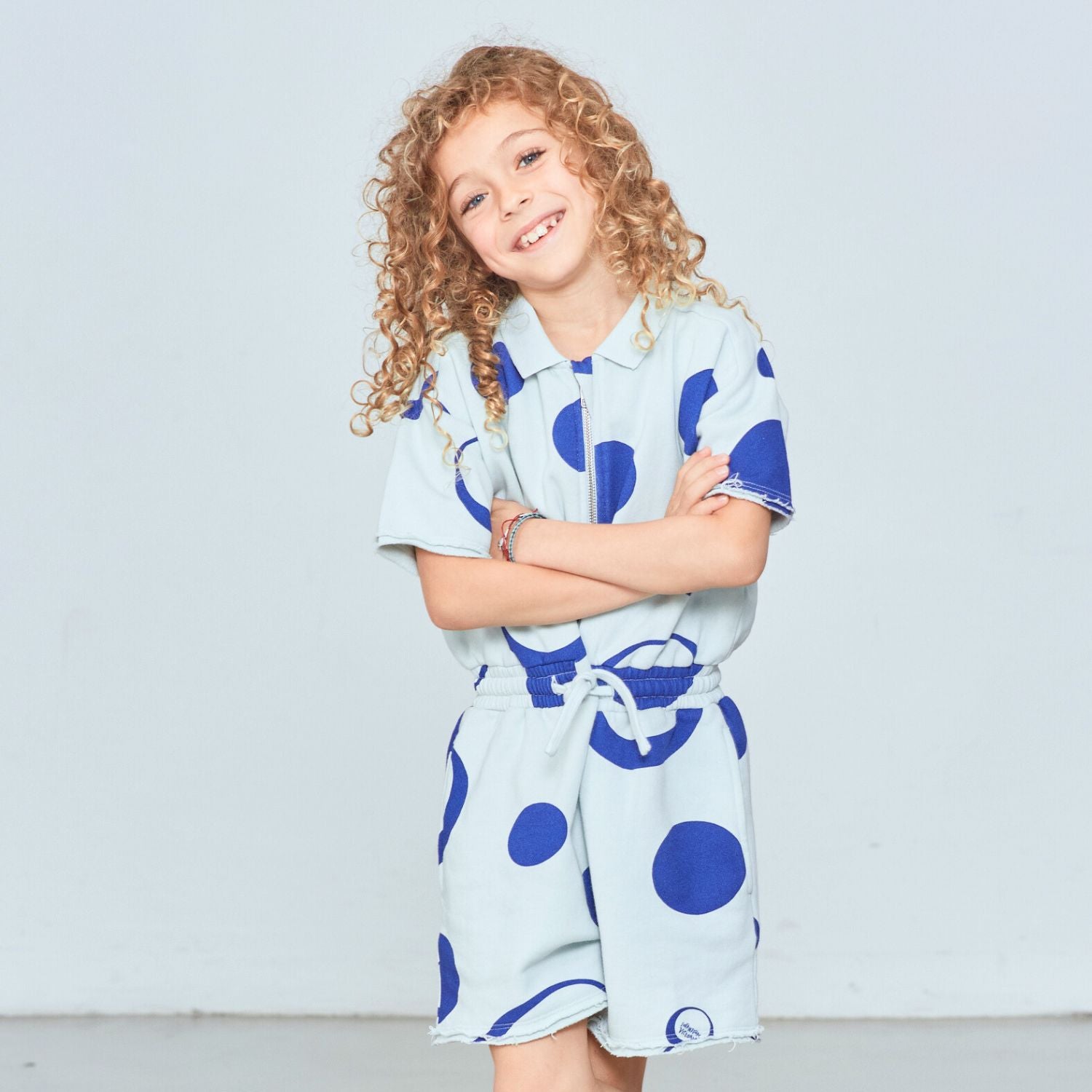Infantium Victoria Jumpsuit Overall Blau Bio-Baumwolle GOTS