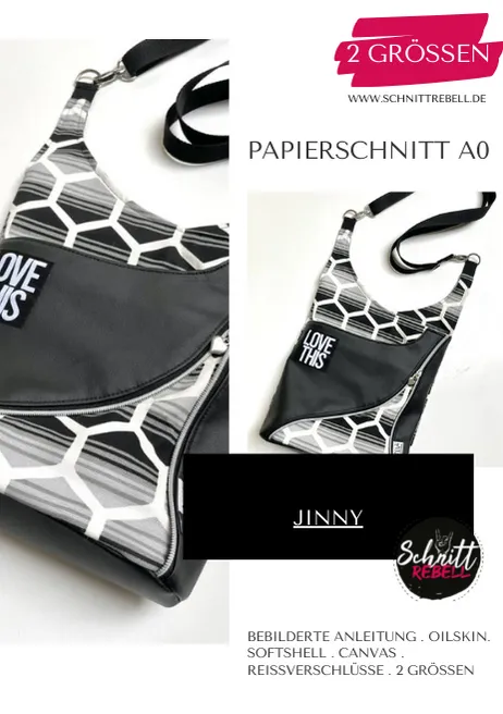 Schnittrebell Jinny Tasche Papierschnitt 2 Größen Reißverschluss