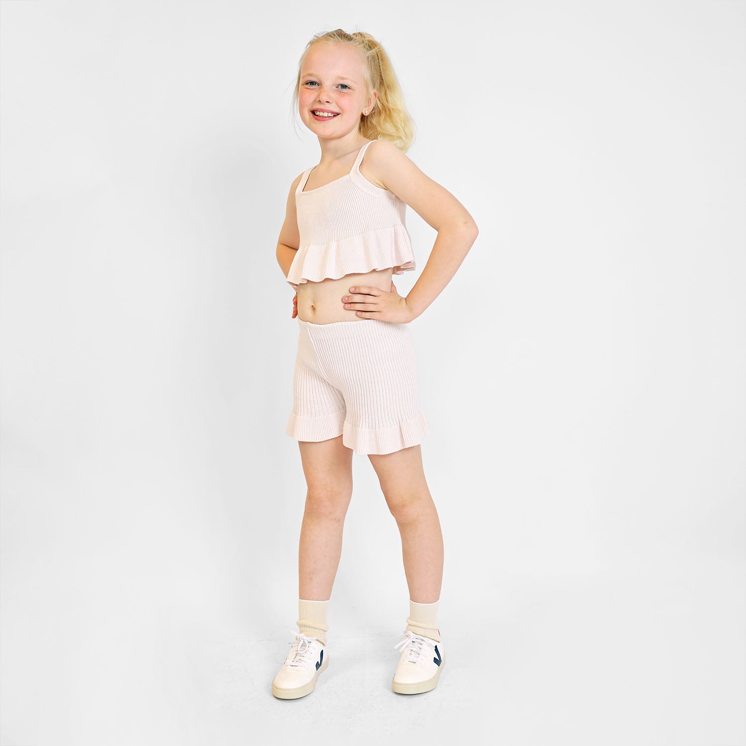 Infantium Victoria Pink Knitted Beach Shorts rosa Biobaumwolle