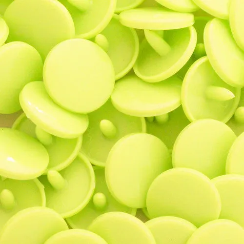 Kam Snaps Plastic Snaps B36 Druckknöpfe Neongelb 50 Sets matt