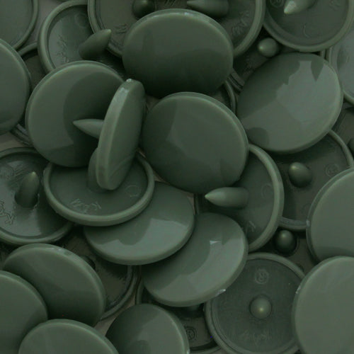 Kam Snaps Plastic Snaps B09 Druckknöpfe olivgrau 50 Sets