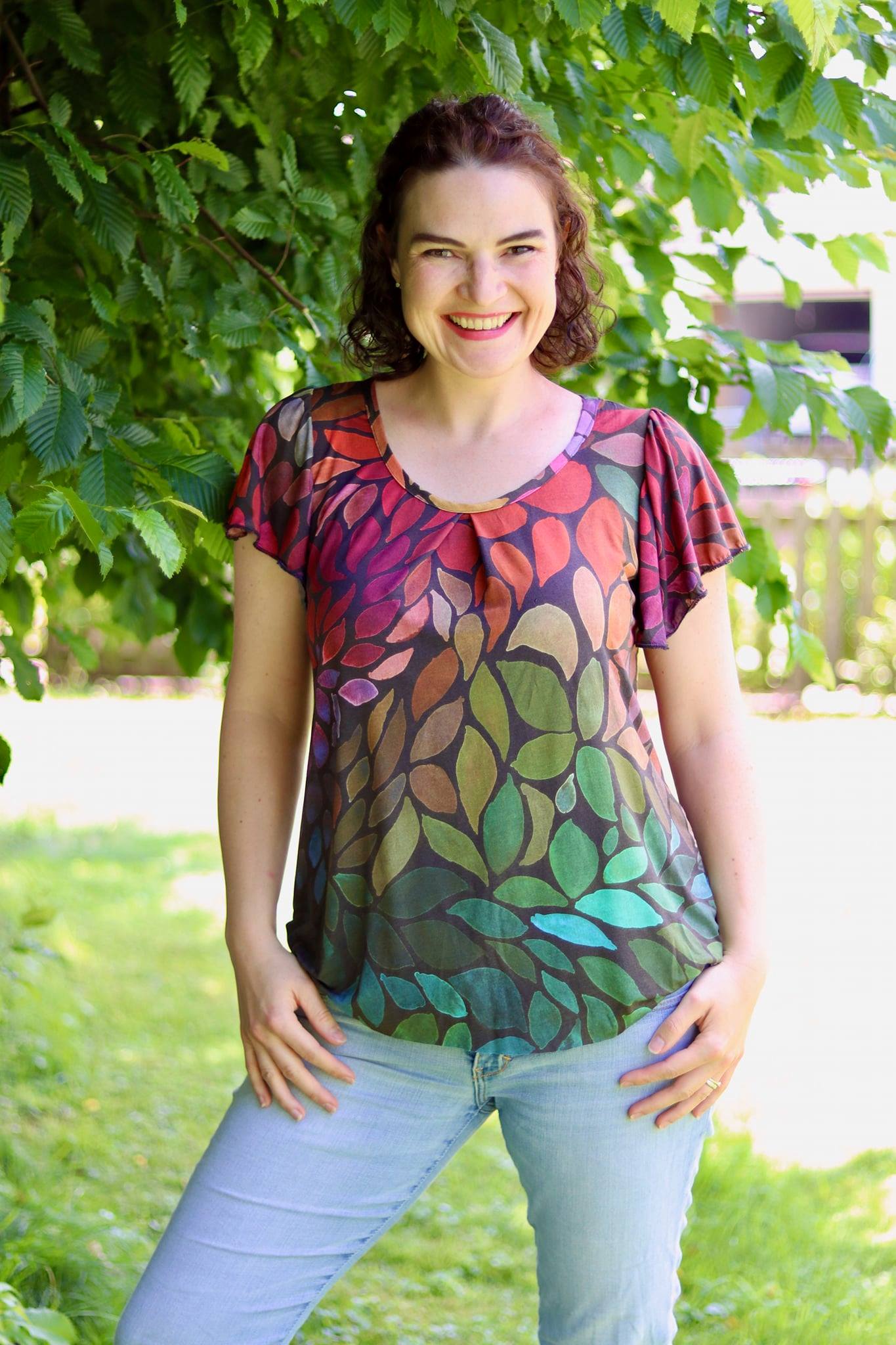 Schnittrebell Amelie Shirt Ebook Gr.34-54 Flügelarm Jersey