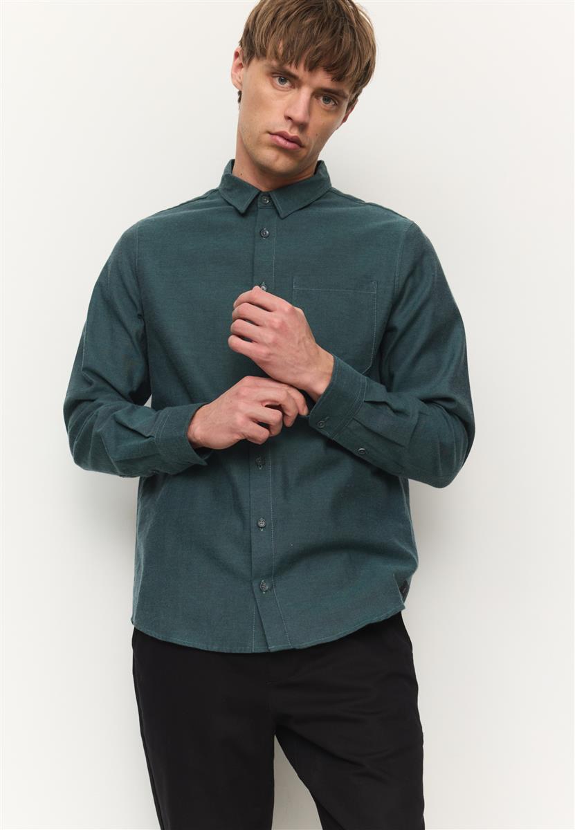 marlowe nature Shirt Lentil Flanellhemd deep green