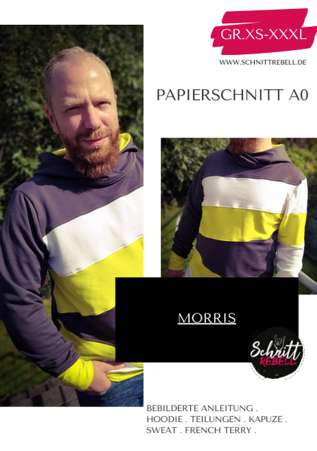 Schnittrebell Papierschnitte Hoodie Morris Schnittmuster XS-XXXL A0