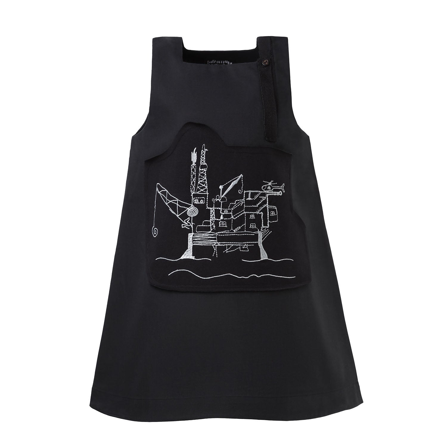 Infantium Victoria Trapeze Kleid Mädchen Schwarz Baumwolle Applikation