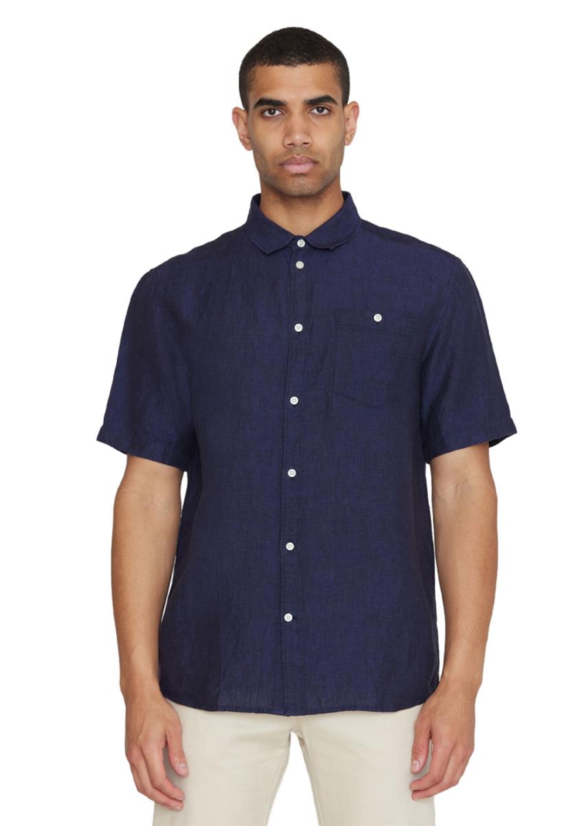 marlowe nature Regular Linen Kurzarmhemd burnt brick M Bio