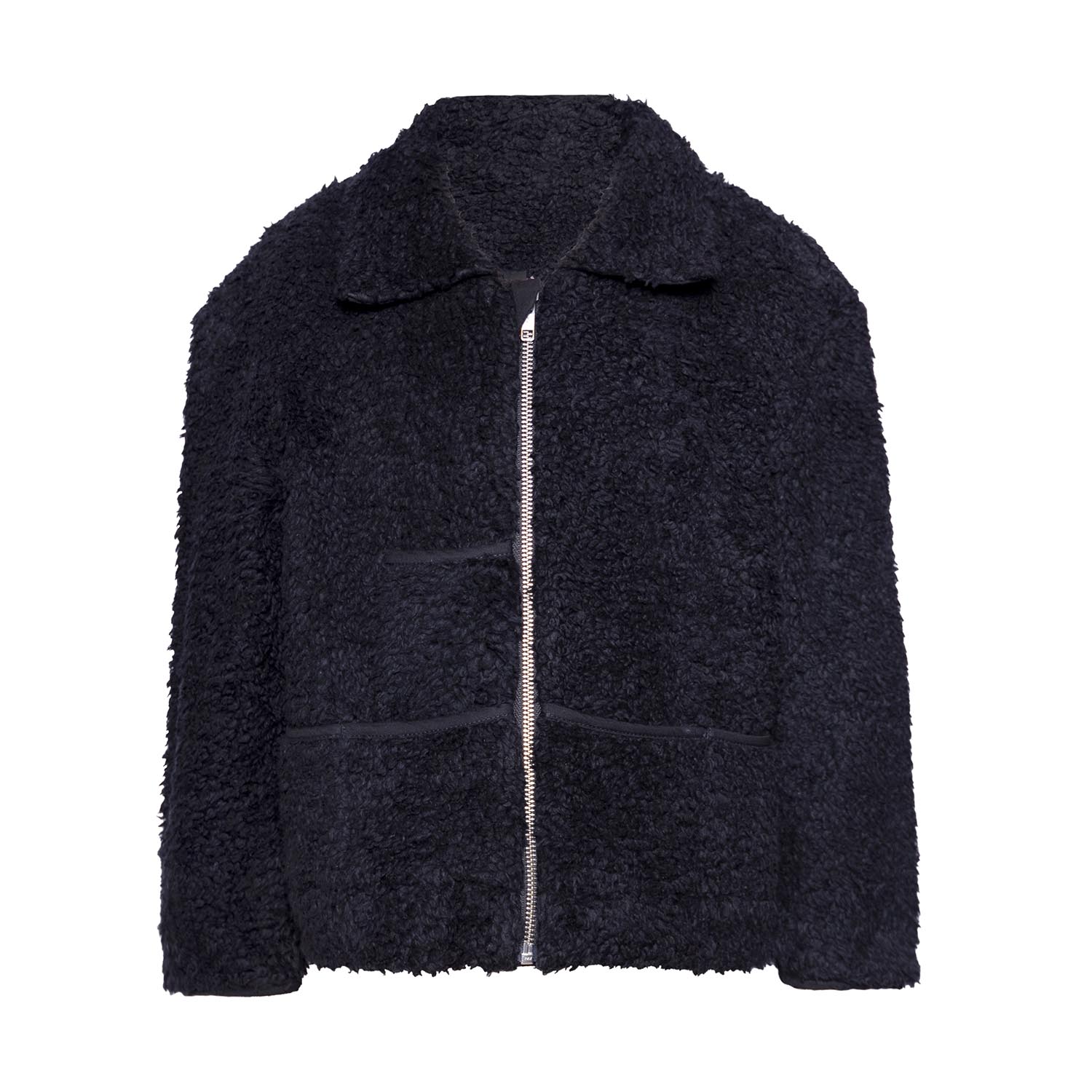 Infantium Victoria Jacke Kunstfell schwarz Bio-Baumwolle Teddy