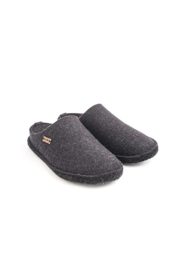 Haflinger Flair Soft Filzpantoffeln Wollfilz Fußbett jeans