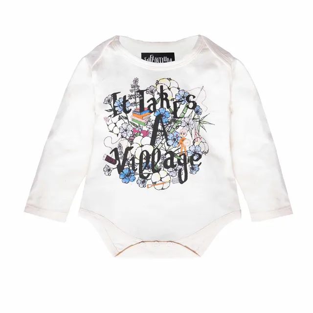 Infantium Victoria Baby Body Weiß mit Print Bio-Baumwolle