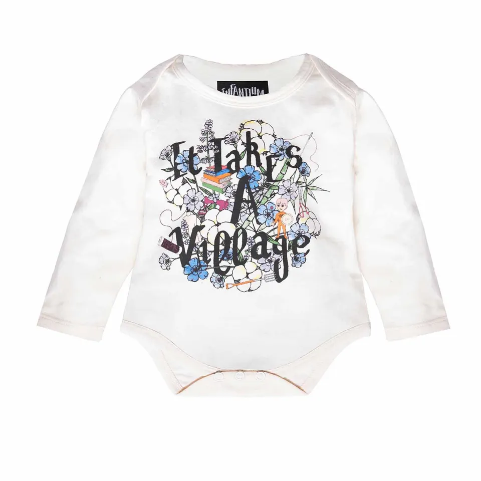 Infantium Victoria Baby Body Weiß mit Print Bio-Baumwolle