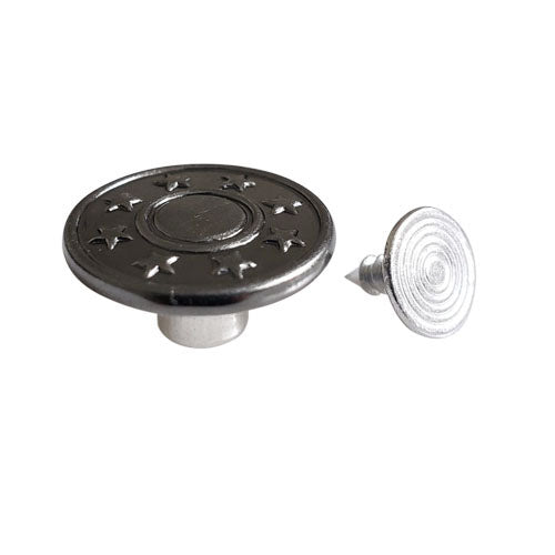 Kam Snaps Metal Snaps Jean Buttons 17mm Silber 25 Sets