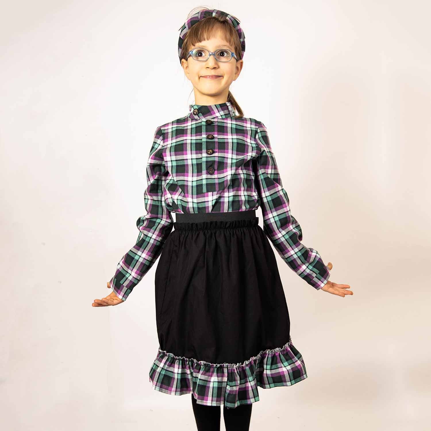 Infantium Victoria Rock Schwarz Tartan Baumwolle 128