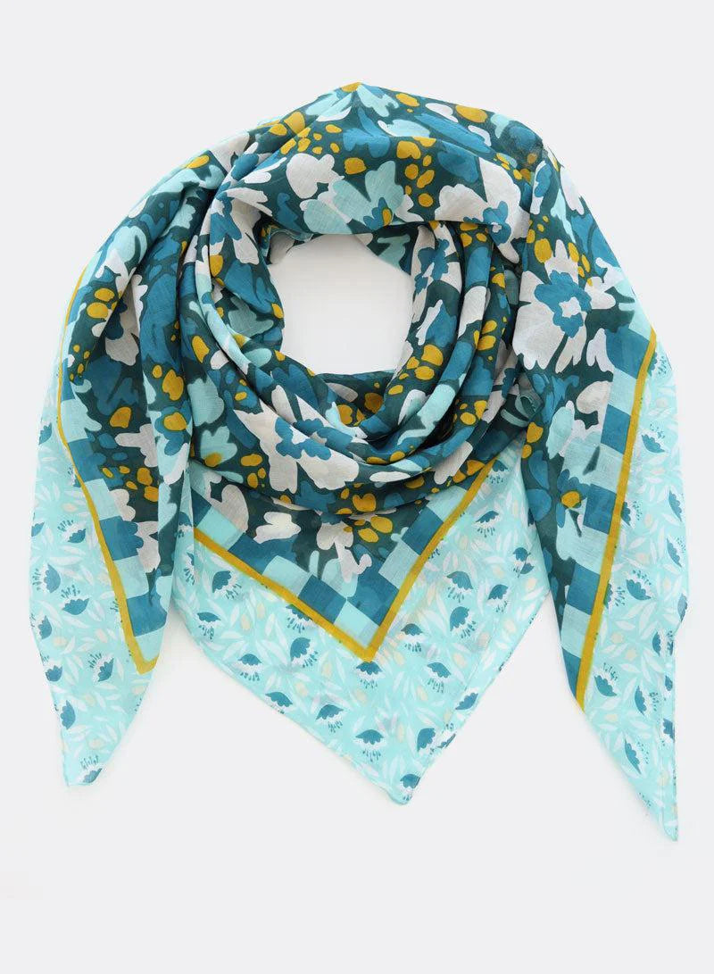 marlowe nature Hana Tuch Halstuch petrol/mint/honig