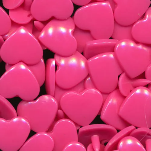 Kam Snaps Herz B47 Druckknöpfe neonpink 50 Sets