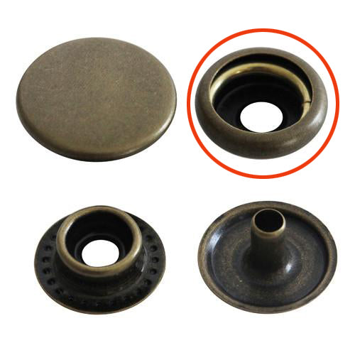 Kam Snaps Metal Snaps Druckknöpfe antik messing 50 Kappen