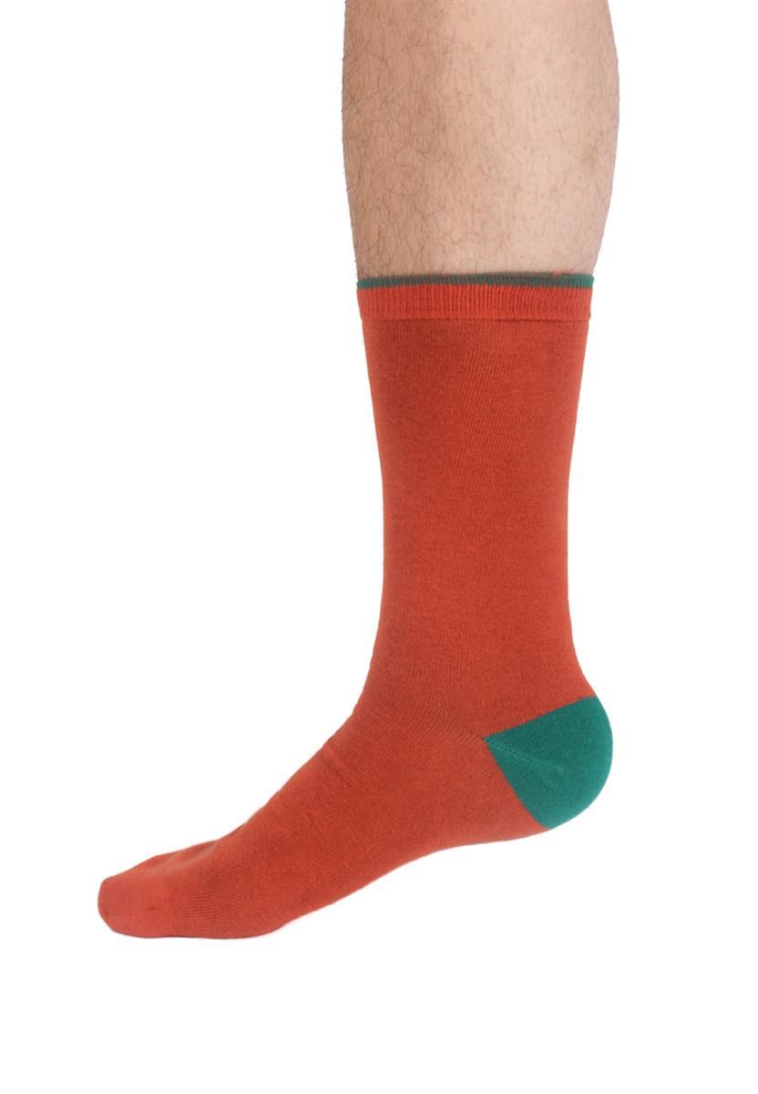 marlowe nature Modal Tipped Crew Socks brick red 41-47