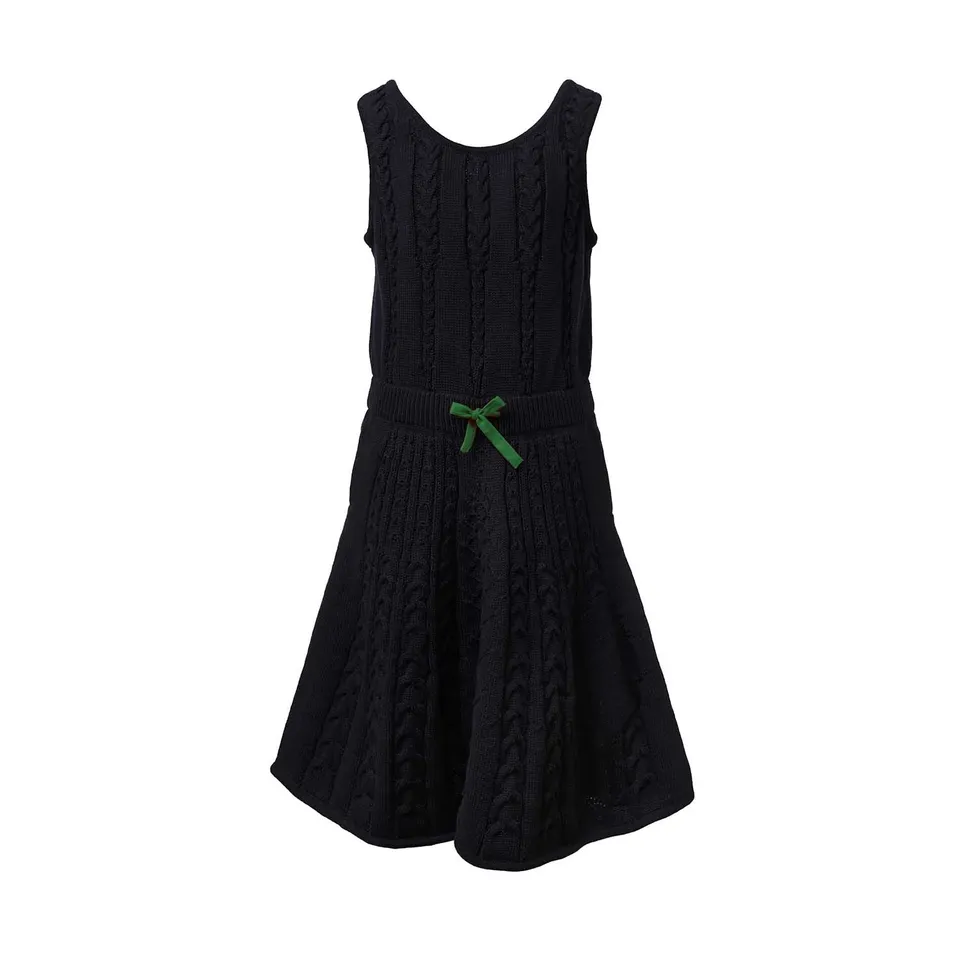 Infantium Victoria Cable Knit Strickkleid Schwarz Baumwolle