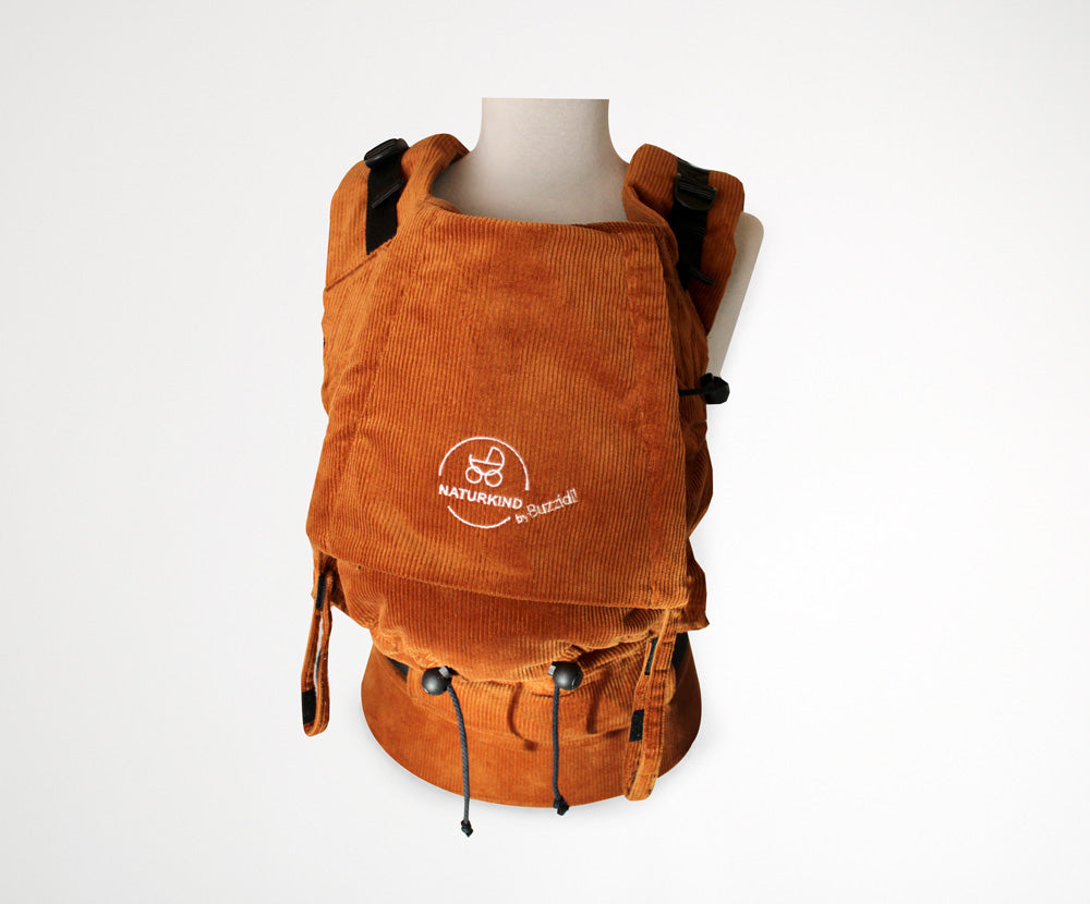 Naturkind Babytrage Auslaufmodell Cord Cognac Bio-Baumwolle