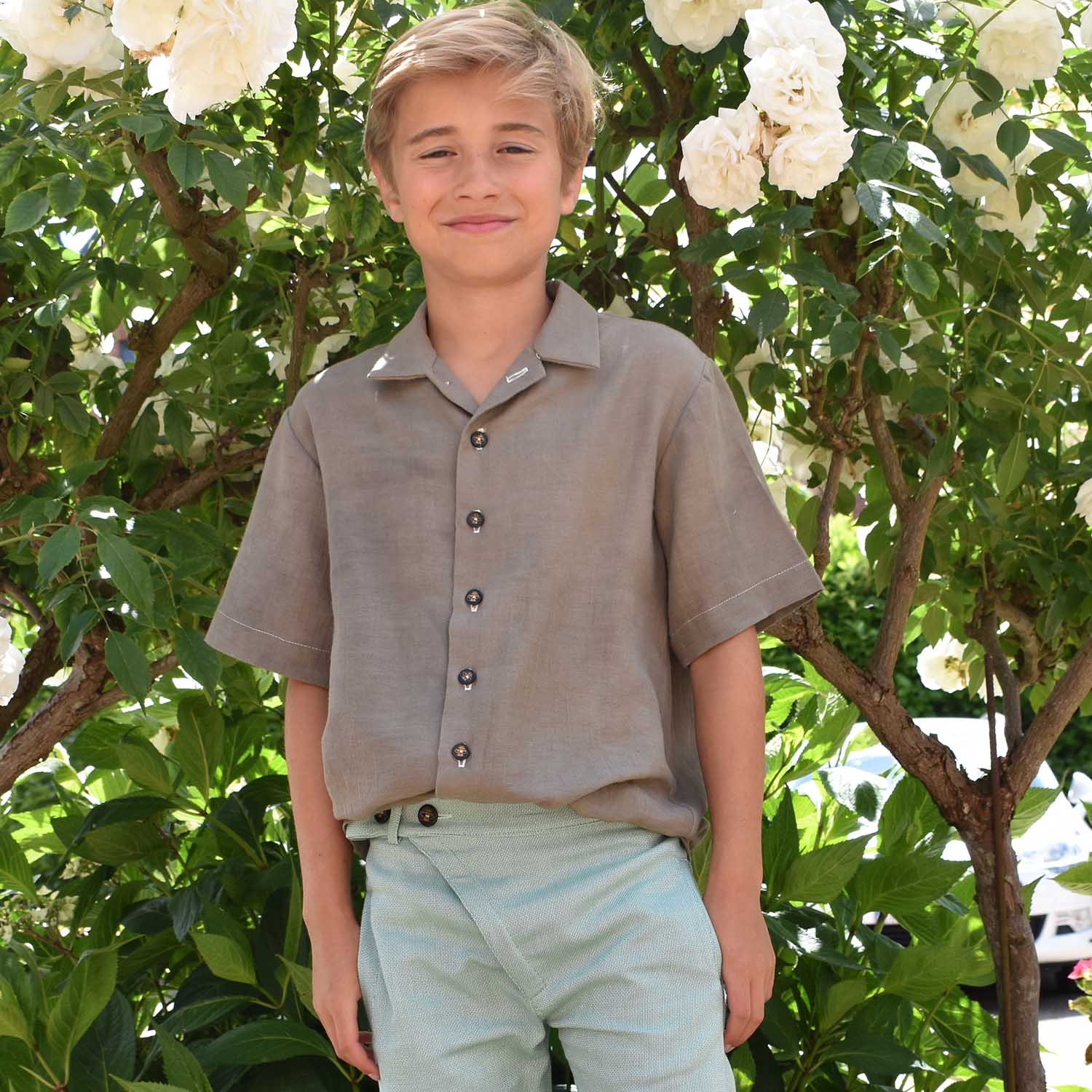 Infantium Victoria Kinder Hemd Khaki Weganool Gr 104