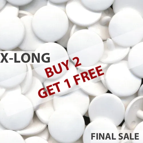 Kam Snaps B03 White Druckknöpfe 1000 Sets extra lang