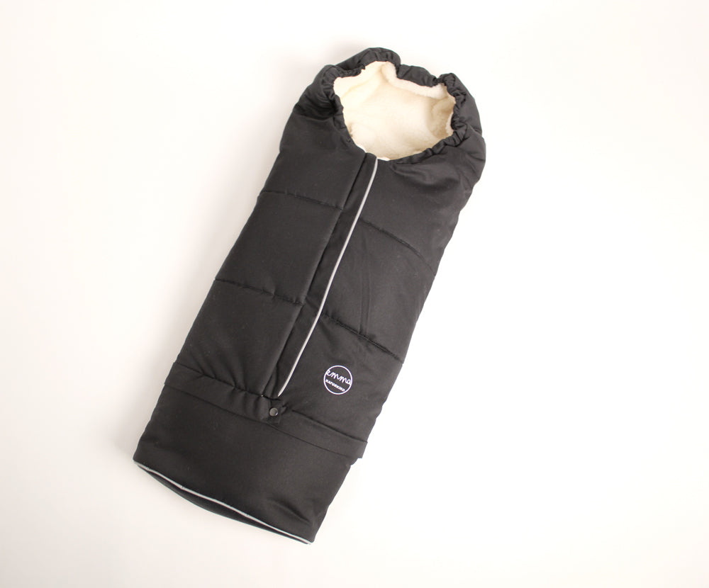Naturkind Emma Wollfußsack Jade Set mit Wollmuff Merinowolle