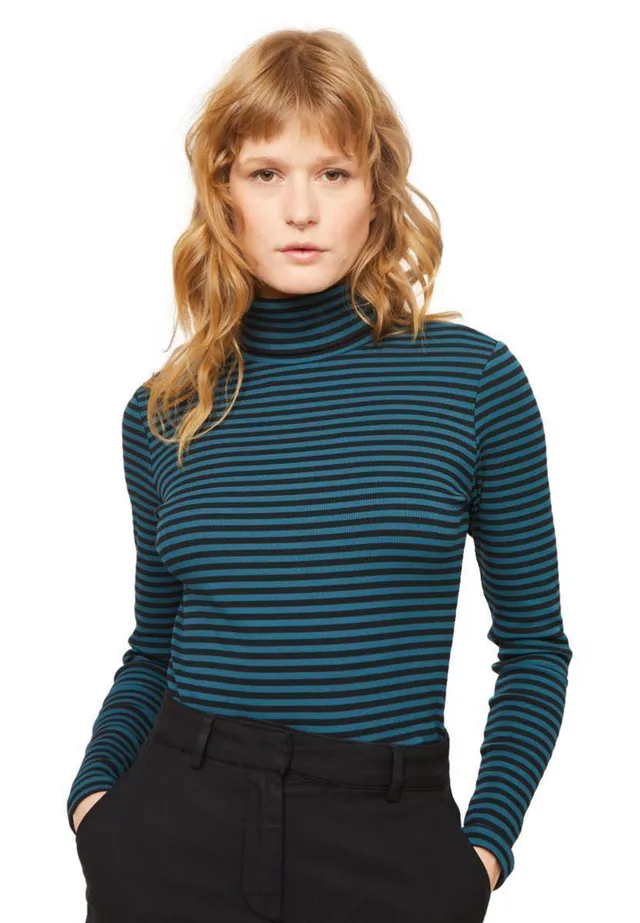 Marlowe Nature Liatris Stripes Longsleeve lake blue Bio-Baumwolle