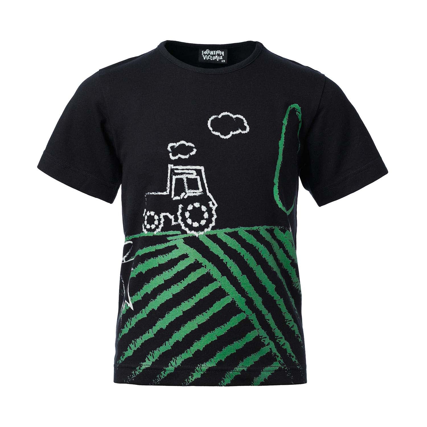 Infantium Victoria T-Shirt Schwarz Traktor Print Gr. 92
