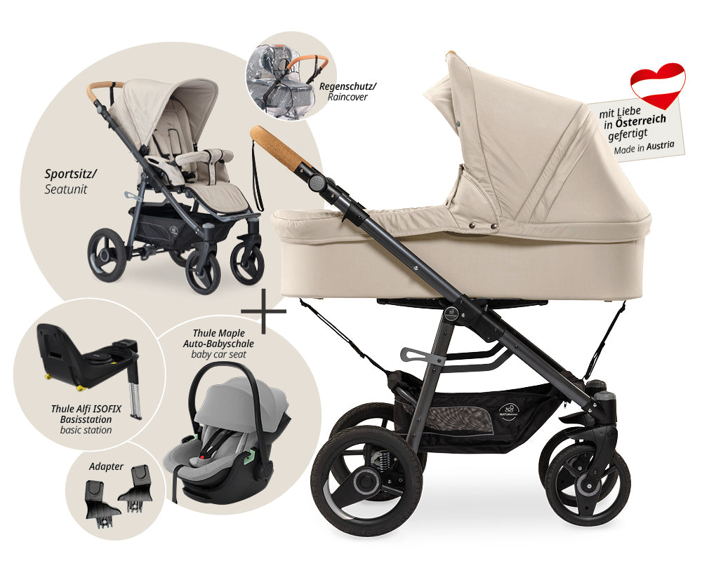 Naturkind Lux Evo 4in1 Kinderwagen Max Thule Maple