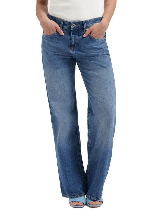 marlowe nature Lena Low Loose Jeans rosebowl blue Bio-Baumwolle