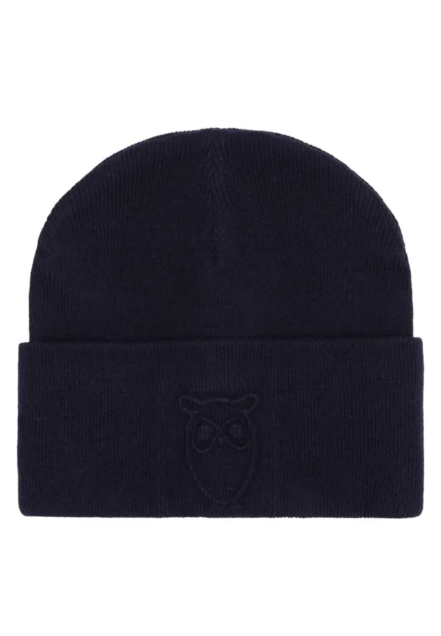 marlowe nature Lambswool Logo Embossed Beanie Mütze black jet Wolle