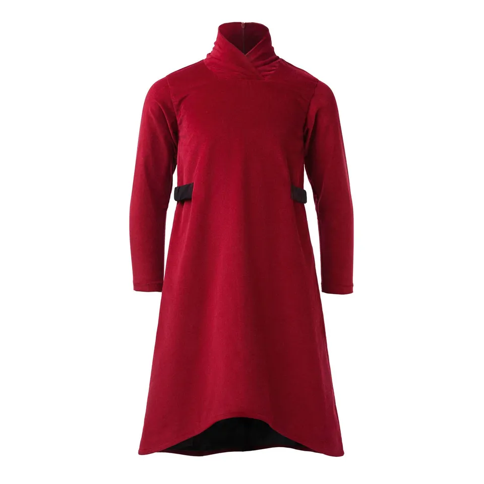 Infantium Victoria Rollkragen Kleid Rot Cord Gr. 104-176