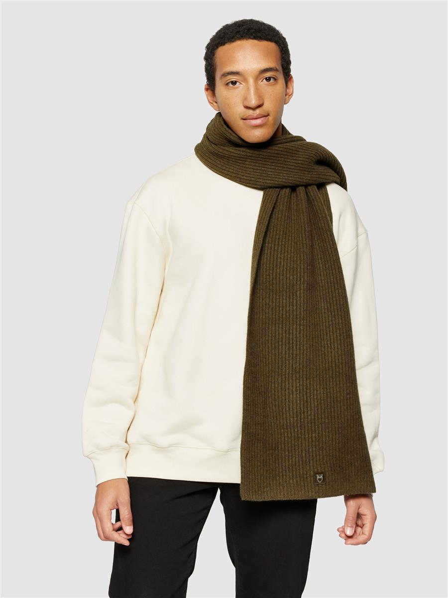 marlowe nature Rib Knit Scarf Schal dark olive Bio