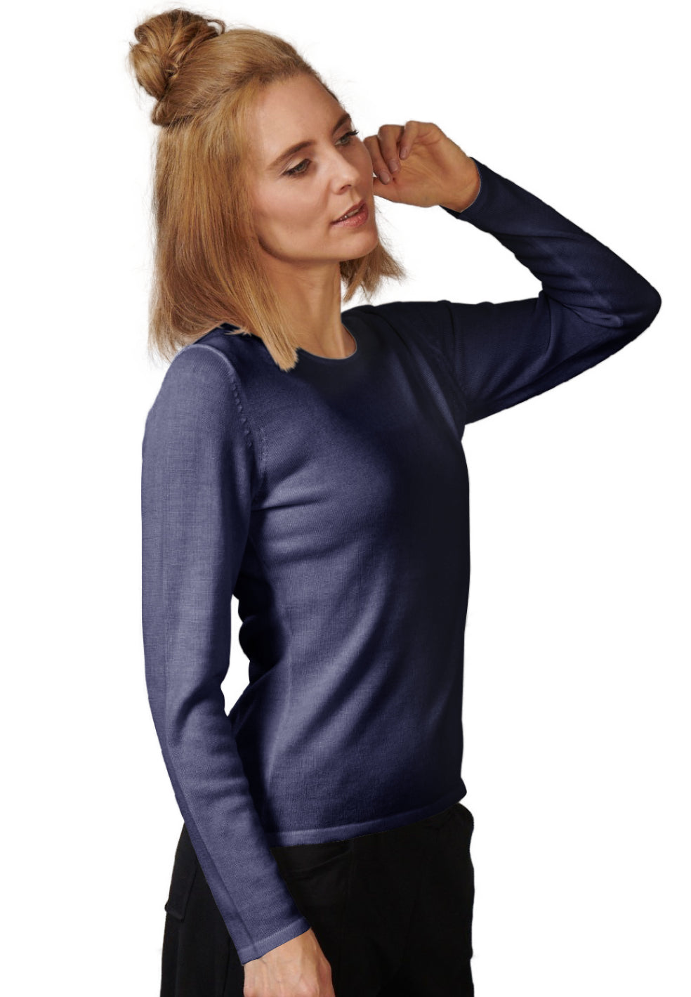 marlowe nature Rundhalspullover Pullover weiß Bio-Merinowolle