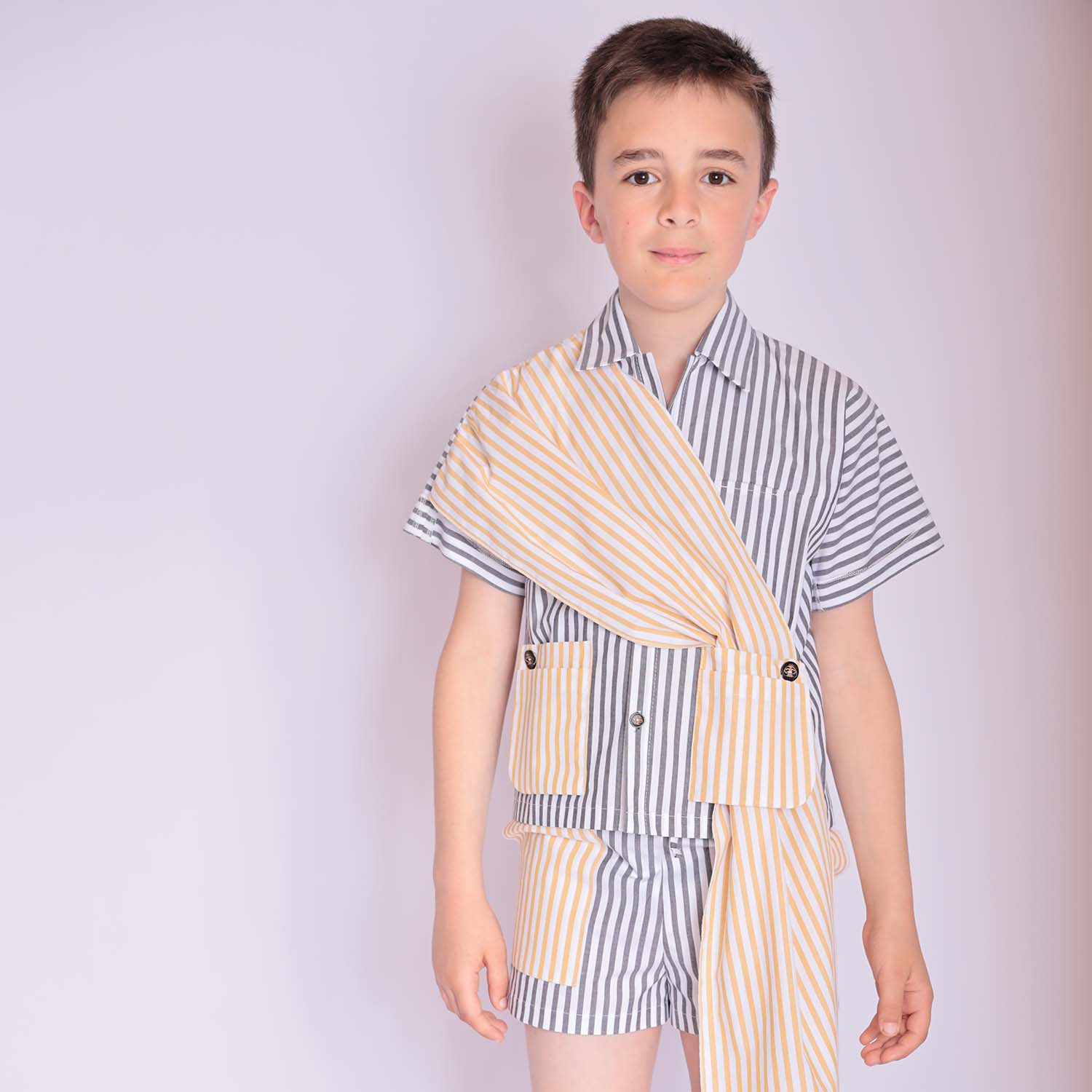 Infantium Victoria Hemd Kinder Streifen Bio-Poplin Zero-Waste
