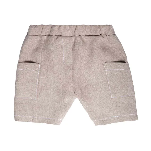 Infantium Victoria Beige Linen Baby Pants Shorts Beige 68 Leinen