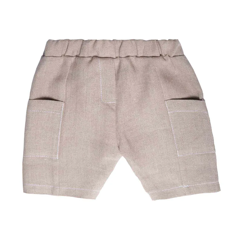 Infantium Victoria Beige Linen Baby Pants Shorts Beige 68 Leinen