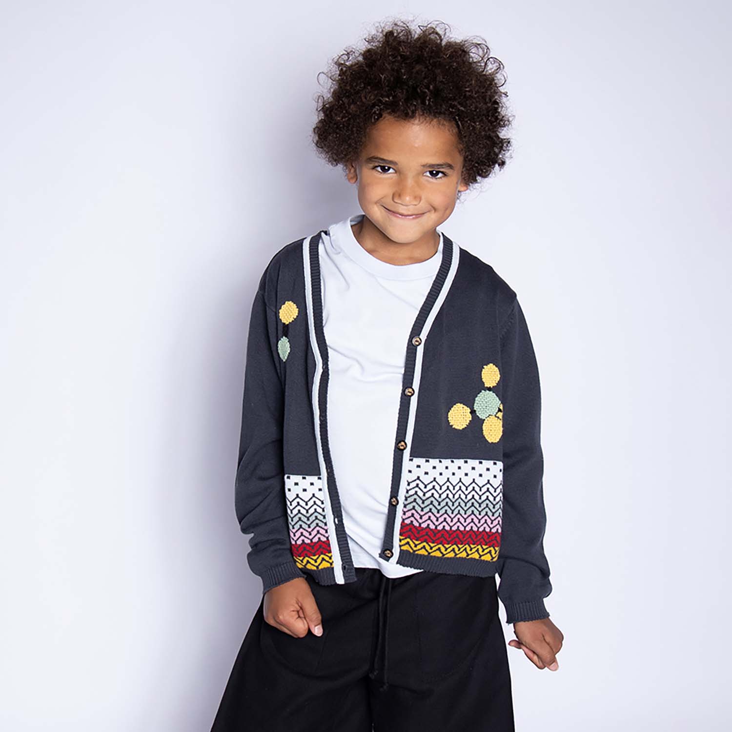Infantium Victoria Hand-Embroidered Cardigan Strickjacke Grau 104 Bio
