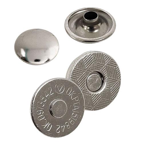 Kam Snaps Magnetknöpfe Nieten 14 mm Silber 15 Sets