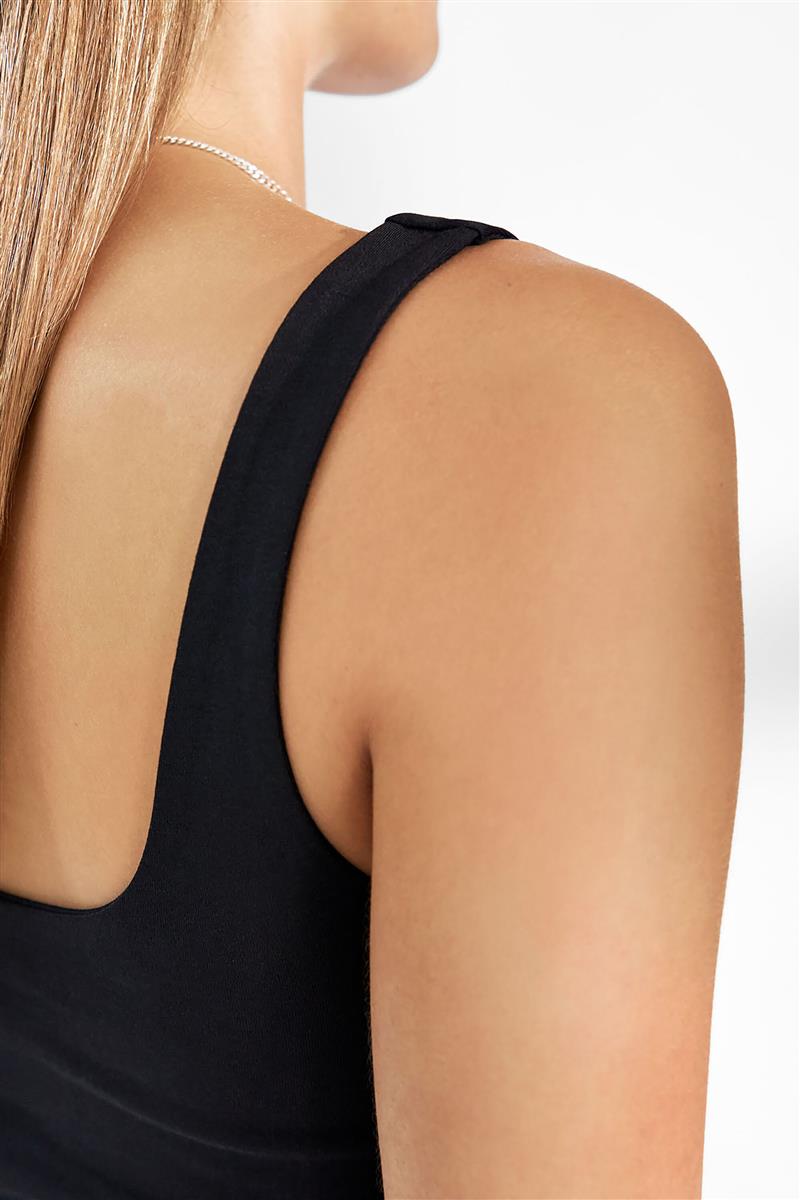 marlowe nature Tank Scoop Back Top schwarz Bio-Baumwolle