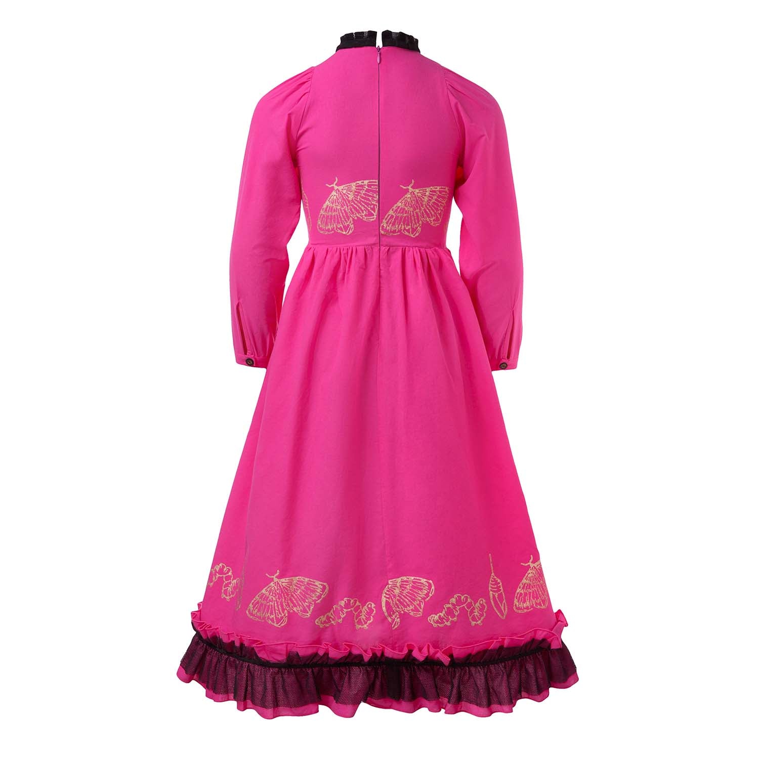 Infantium Victoria Ballkleid Pink Mädchenkleid Baumwolle Goldprint