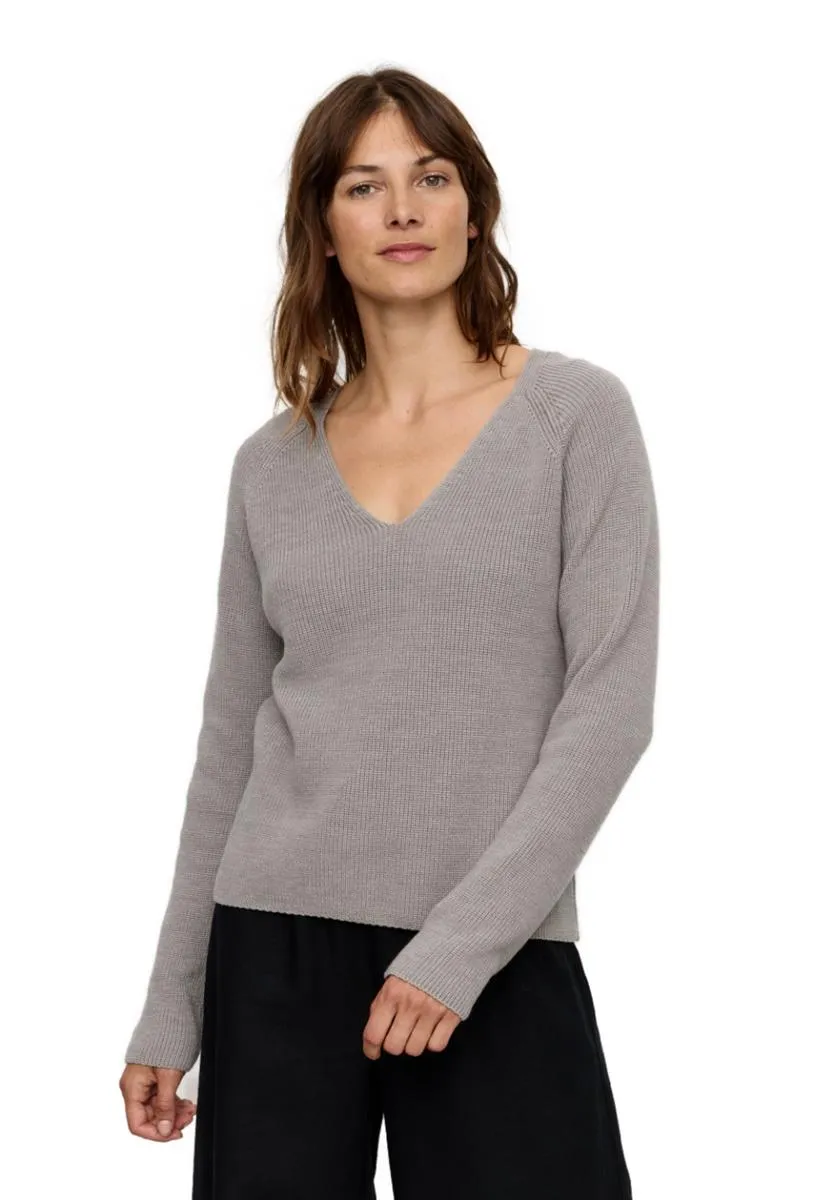 marlowe nature Arugula Pullover schwarz S Bio-Baumwolle V-Ausschnitt